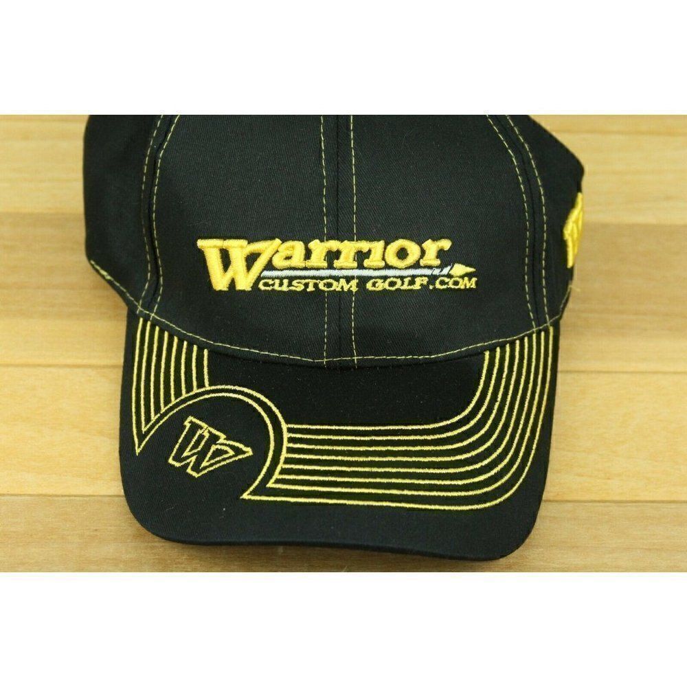 Warrior Custom Hat Golf Strap Back Cap Black Yellow - Picture 3 of 7